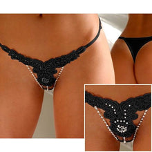 Load image into Gallery viewer, Black Floral G-string &amp; Bead (18) 3xl
