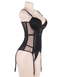 Deluxe Satin & Lace Corset Black (14) Xl