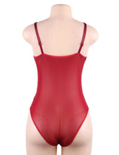 Load image into Gallery viewer, Red Eyelash With Lace Splice Bodysuit (8-10) M
