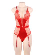 Load image into Gallery viewer, Red Satin &amp; Lace Teddy (12-14) Xl
