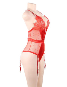 Red Satin & Lace Teddy (16-18) 3xl