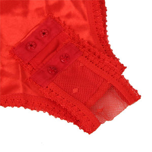 Red Satin & Lace Teddy (12-14) Xl