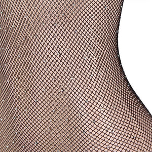 Black Fishnet & Diamonte Body Stocking (8-12) M