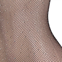 Load image into Gallery viewer, Black Fishnet &amp; Diamonte Body Stocking Xl
