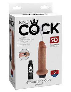 King Cock 6" Squirting Cock Tan
