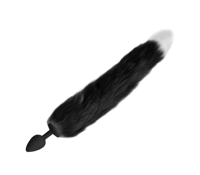 Foxtail Black/white - Small Silicone Butt Plug