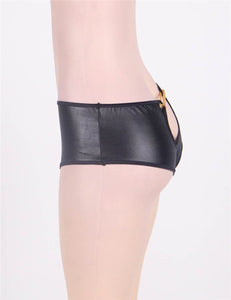 Enchanted Leather Look Black Panty (16) 2xl