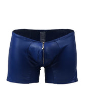 Load image into Gallery viewer, Mens Leather Look Shorts Blue (32-24) Xl
