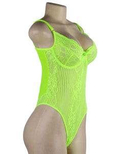 Green Underwire Lace Teddy (12-14) Xl