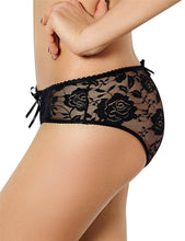 Load image into Gallery viewer, Black Lace Open Crotch Panty (12-14) Xl
