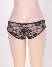 Load image into Gallery viewer, Black Lace Open Crotch Panty (12-14) Xl
