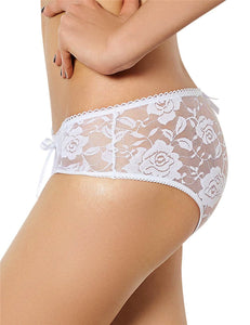 White Lace Open Crotch Panty (16-18) 3xl