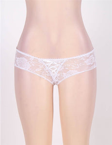 White Lace Open Crotch Panty (16-18) 3xl