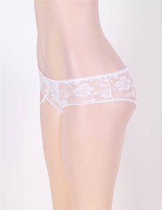 White Lace Open Crotch Panty (12-14) Xl