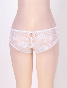 White Lace Open Crotch Panty (16-18) 3xl