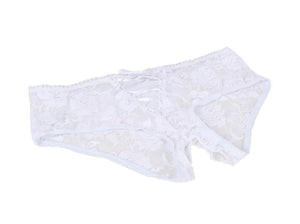 White Lace Open Crotch Panty (16-18) 3xl