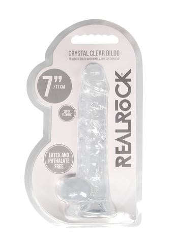Realrock 7'' Realistic Dildo With Balls Clear