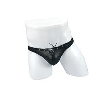 Load image into Gallery viewer, Mens Wet Look G-string With Lace Up S/m
