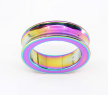 Load image into Gallery viewer, Concave Stainless Steel Cockring Rainbow 50mm
