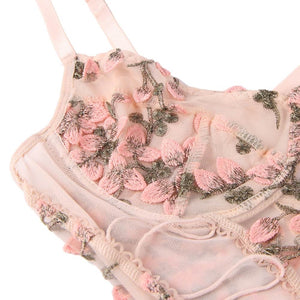 Pink Exquisite Embroidery Bodysuit (20-22) 5xl