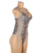 Load image into Gallery viewer, Grey Exquisite Embroidery Bodysuit (16-18) 3xl
