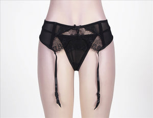 Lace Garter Panty Black (12) Xl