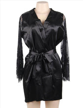 Load image into Gallery viewer, Black Satin Kimono (16-18) 3xl
