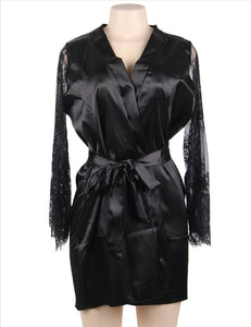 Black Satin Kimono (16-18) 3xl