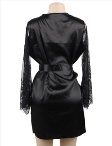 Black Satin Kimono (16-18) 3xl