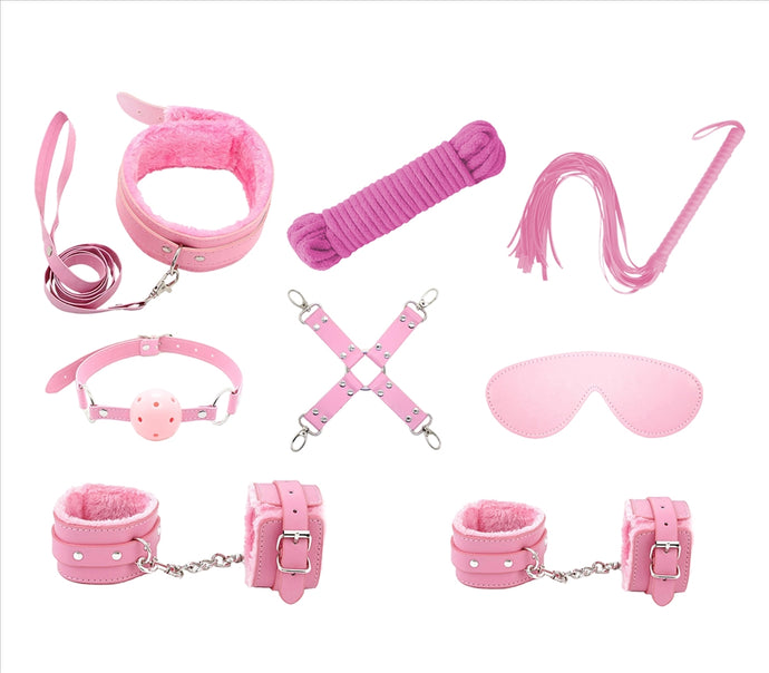 9 Piece Bondage Kit Pink