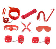 9 Piece Bondage Kit Red