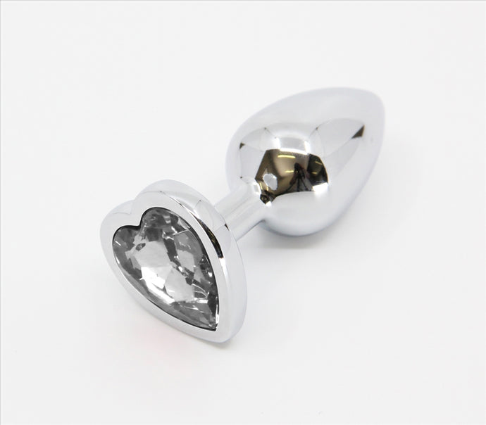 Heart Gem Butt Plug Small Clear