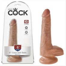 Load image into Gallery viewer, King Cock 6&quot; With Balls Tan

