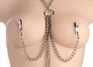 Master Series Collar, Nipple And Clit Clamp Set