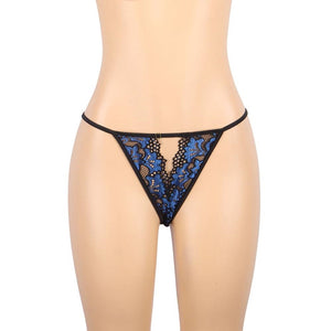 Lace Gartered Set With Underwire Blue (20-22) 5xl