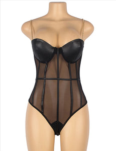 Sheer Boned Underwire Bodysuit (20-22) 5xl