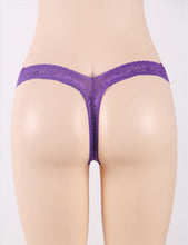 Load image into Gallery viewer, Flower Lace G-string Purple (16-18) 2xl
