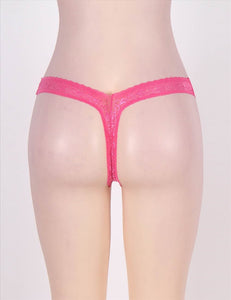 Flower Lace G-string Pink (20-22)3xl