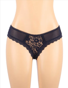 Floral Lace Knickers Blue (12-14) Xl