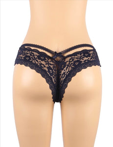 Floral Lace Knickers Blue (12-14) Xl