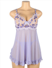 Load image into Gallery viewer, Sheer Back Slit Babydoll Purple (12-14) Xl
