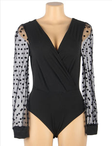 Polka Dot Sleeve Bodysuit (10-12) L