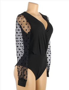 Polka Dot Sleeve Bodysuit (16-18) 3xl