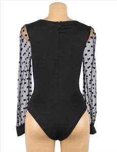 Polka Dot Sleeve Bodysuit (10-12) L