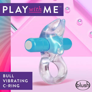Play With Me Bull Vibrating C-ring Blue