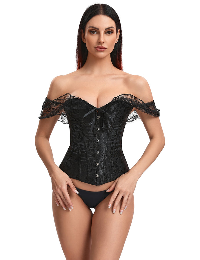 Off Shoulder Bones & Lace Corset (18) 3xl