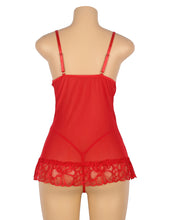 Load image into Gallery viewer, Red Lace Floral Babydoll (16-18) 3xl
