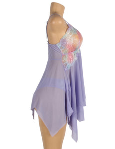 Purple Comfortable Split Babydoll (12-14) Xl