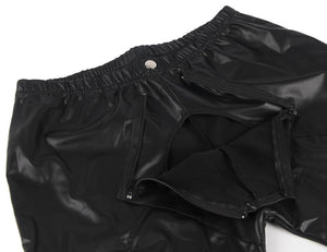 Men‘s Leather Look Open Crotch Pants (32-34) Xl