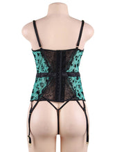 Load image into Gallery viewer, Flocked Lace Lingerie Green (16-18) 3xl
